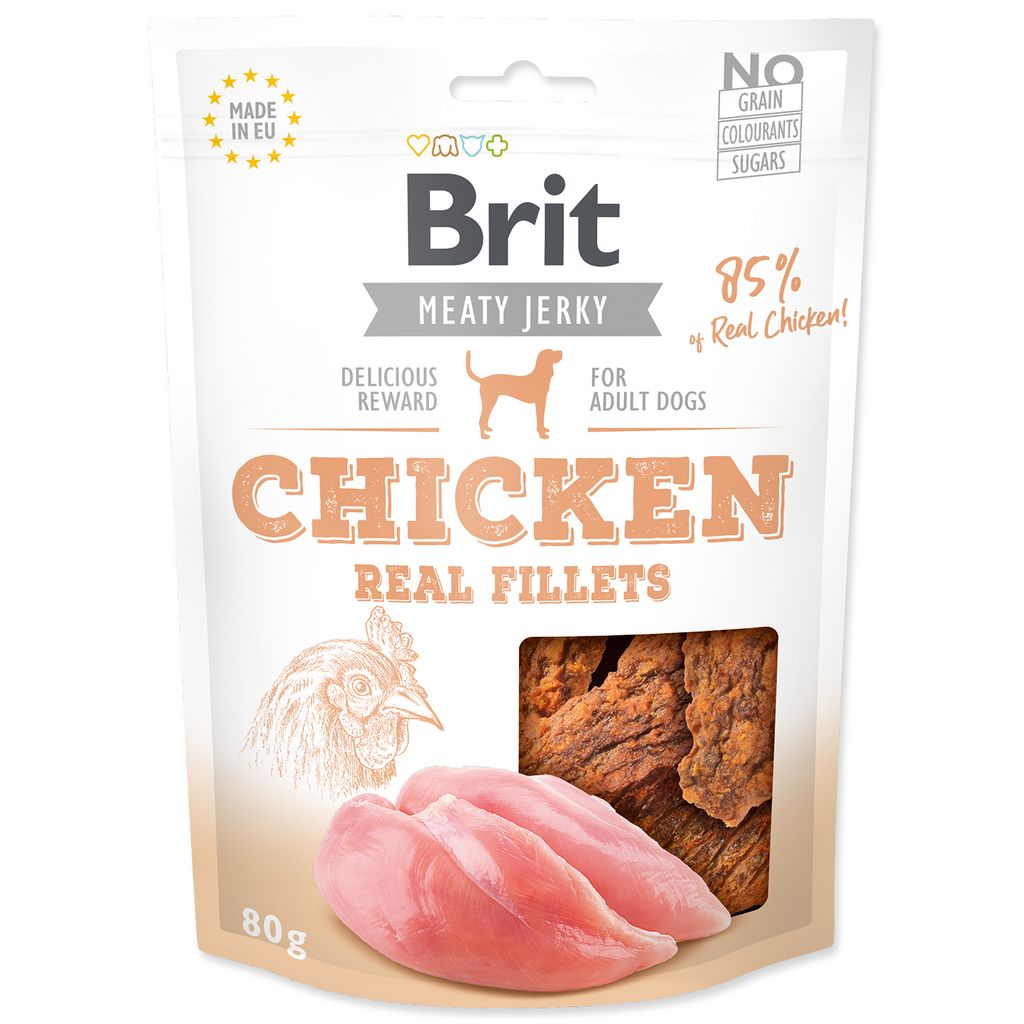 Maškrta pre psov Brit Care Jerky Chicken Fillets 80 g Obrázok produktu 