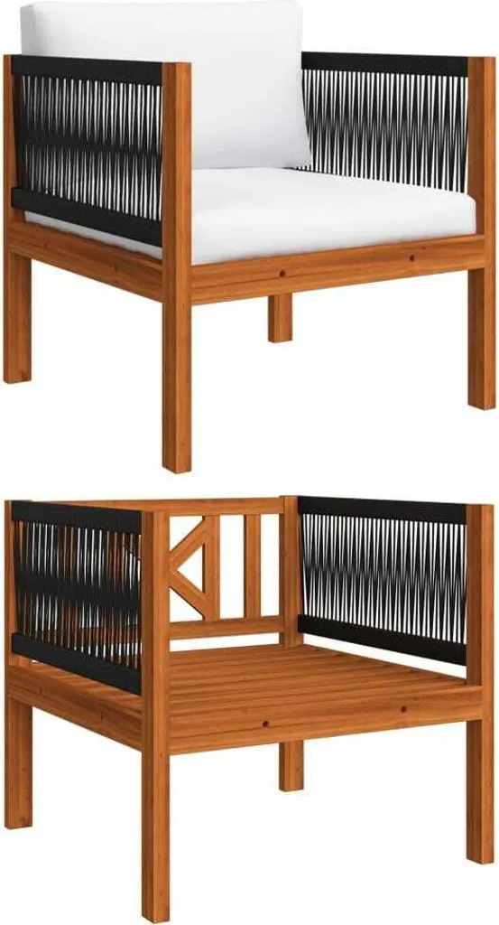 Sedie da Giardino Legno Massiccio con Cuscino | Offerta The Living Store