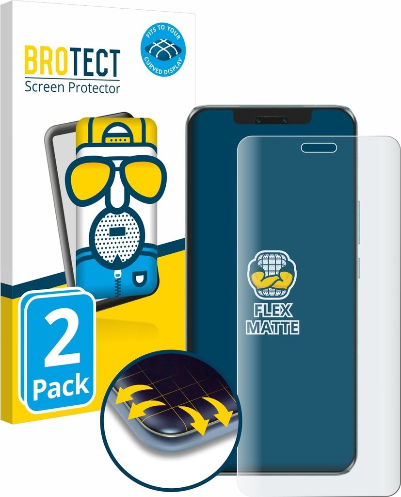 2x BROTECT Fullscreen Schutzfolie für Honor Magic 6 Pro Displayschutz Folie Fullcover Matt Entspiegelungsfolie