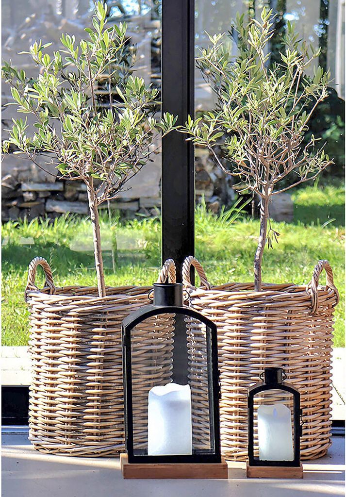 House Nordic Körbe Indo Set 2 runde Körbe aus Kubu-Rattan Produktbild 13