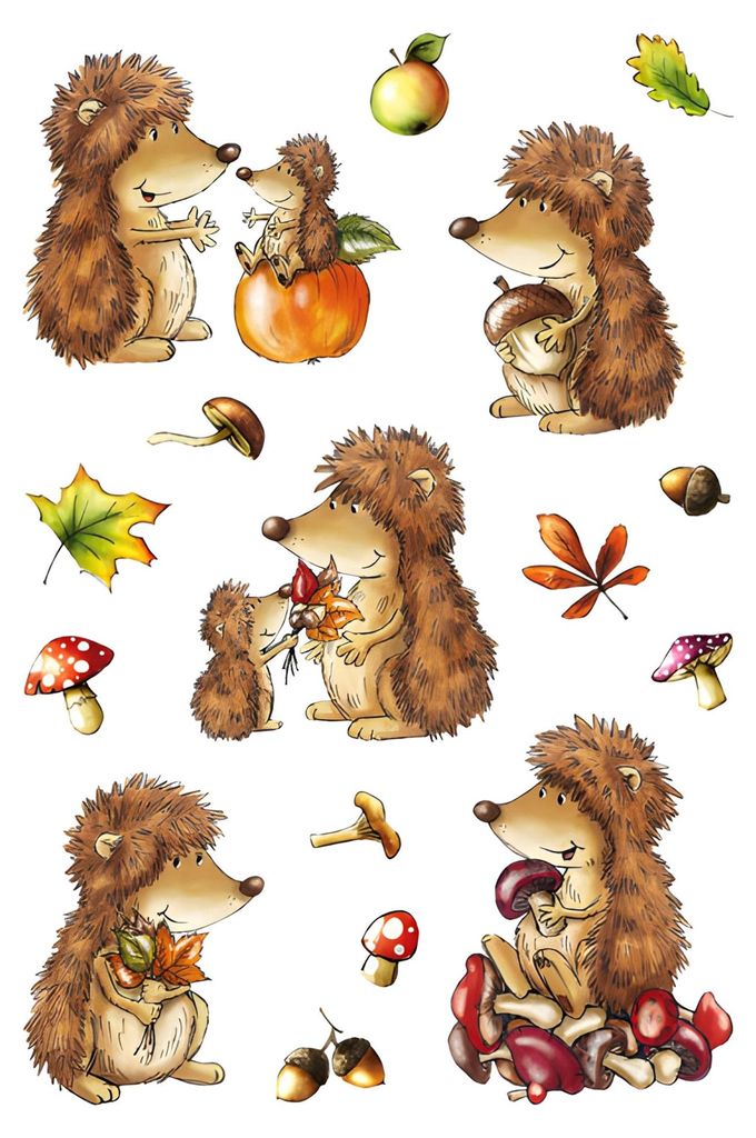 HERMA Sticker DECOR "Igel" 3 Blatt à 16 Sticker