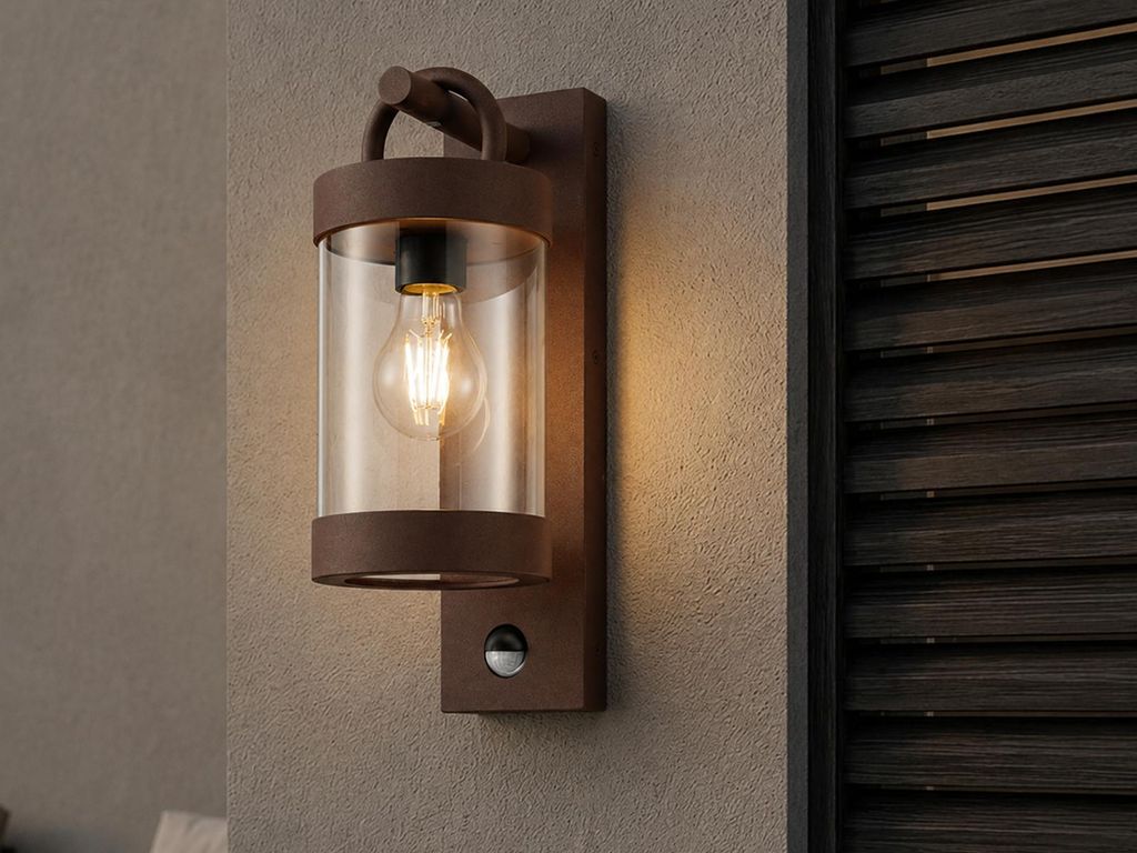 LED Landhausstil Außenwandleuchte Rostoptik mit Produktbild 
