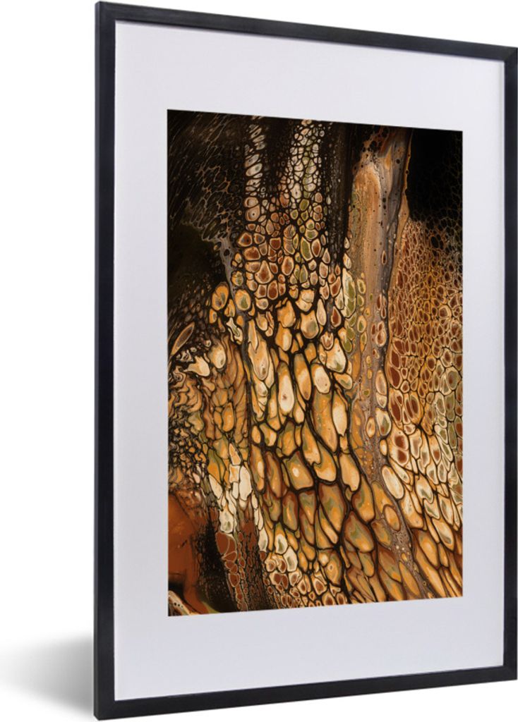 MuchoWow Gerahmtes Poster Malerei - Abstrakt - Design 40x60 cm - Poster mit Schwarzem Bilderrahmen Wandposter Rahmen Foto Bilder - Poster in Rahmen
