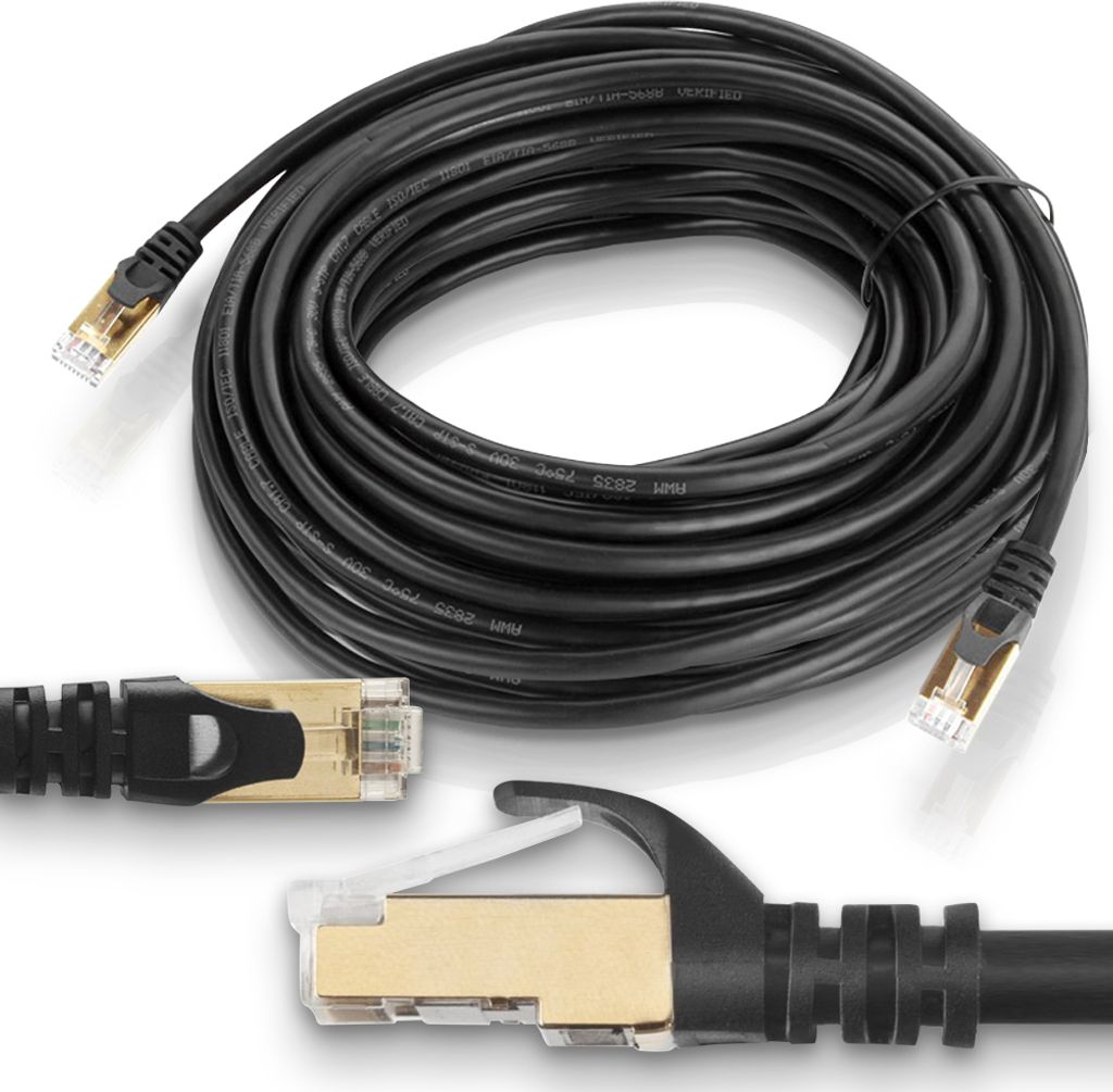 Netzwerkkabel CAT7 DSL Patchkabel Internet Ethernet LAN Netzwerk Kabel 1 -15mFarbe:Schwarz;Länge:10 m