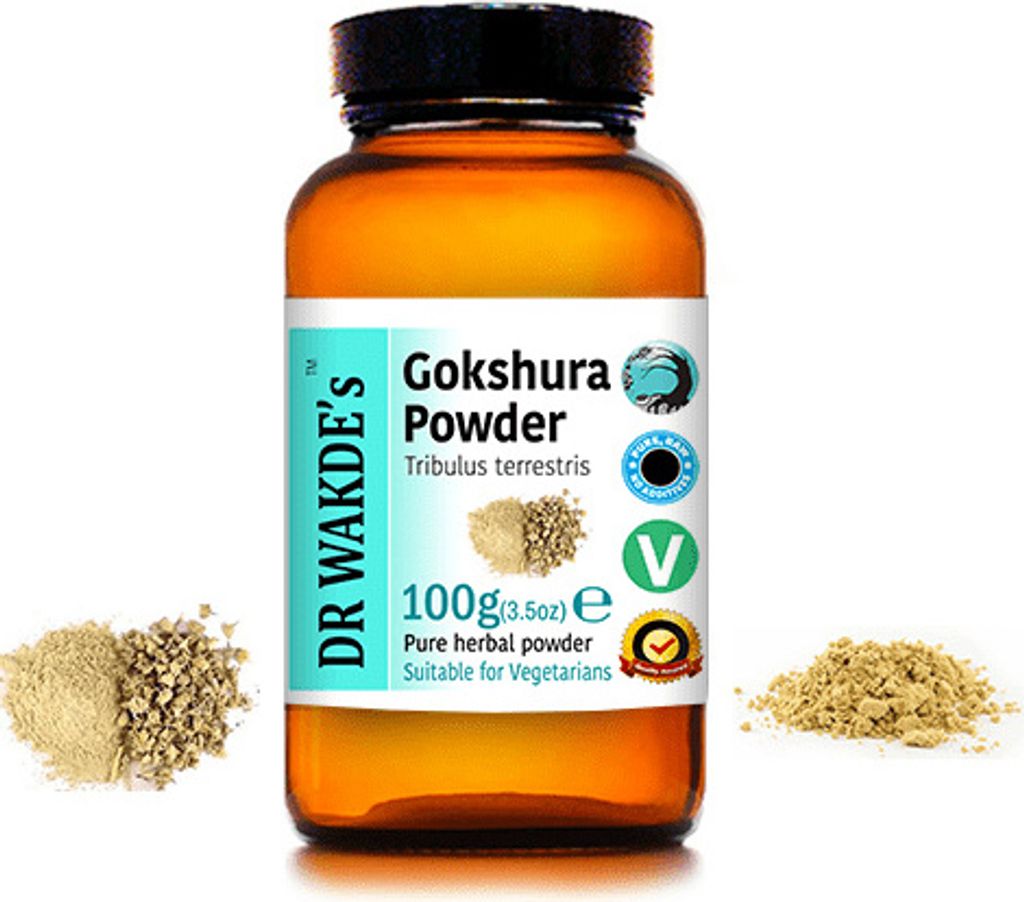 DR WAKDE'S Gokshura Pulver (Tribulus terrestris) - 100 g (3,5 Unzen) | Rein, Raw & Getrocknetes Pulver | Ayurveda-Kräuter | Vegan | Nichts hinzuge...