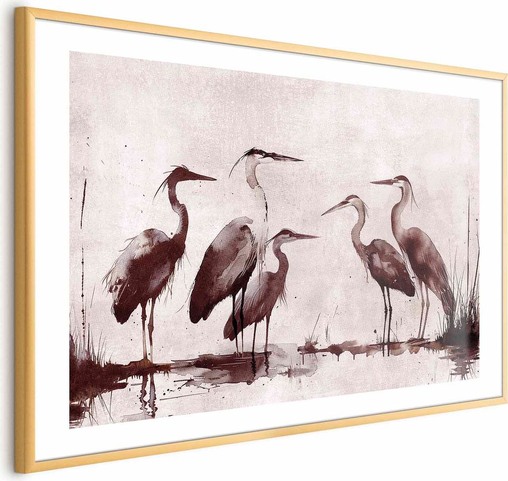 Posterpapier Poster - Herons Painted in Ink 60x40 cm Tiere g-C-10146-ao-a
