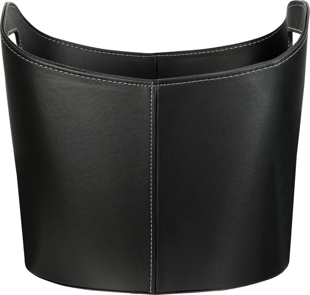 Schramm® Kaminholzkorb aus Kunstleder schwarz mit Griffen Produktbild 3