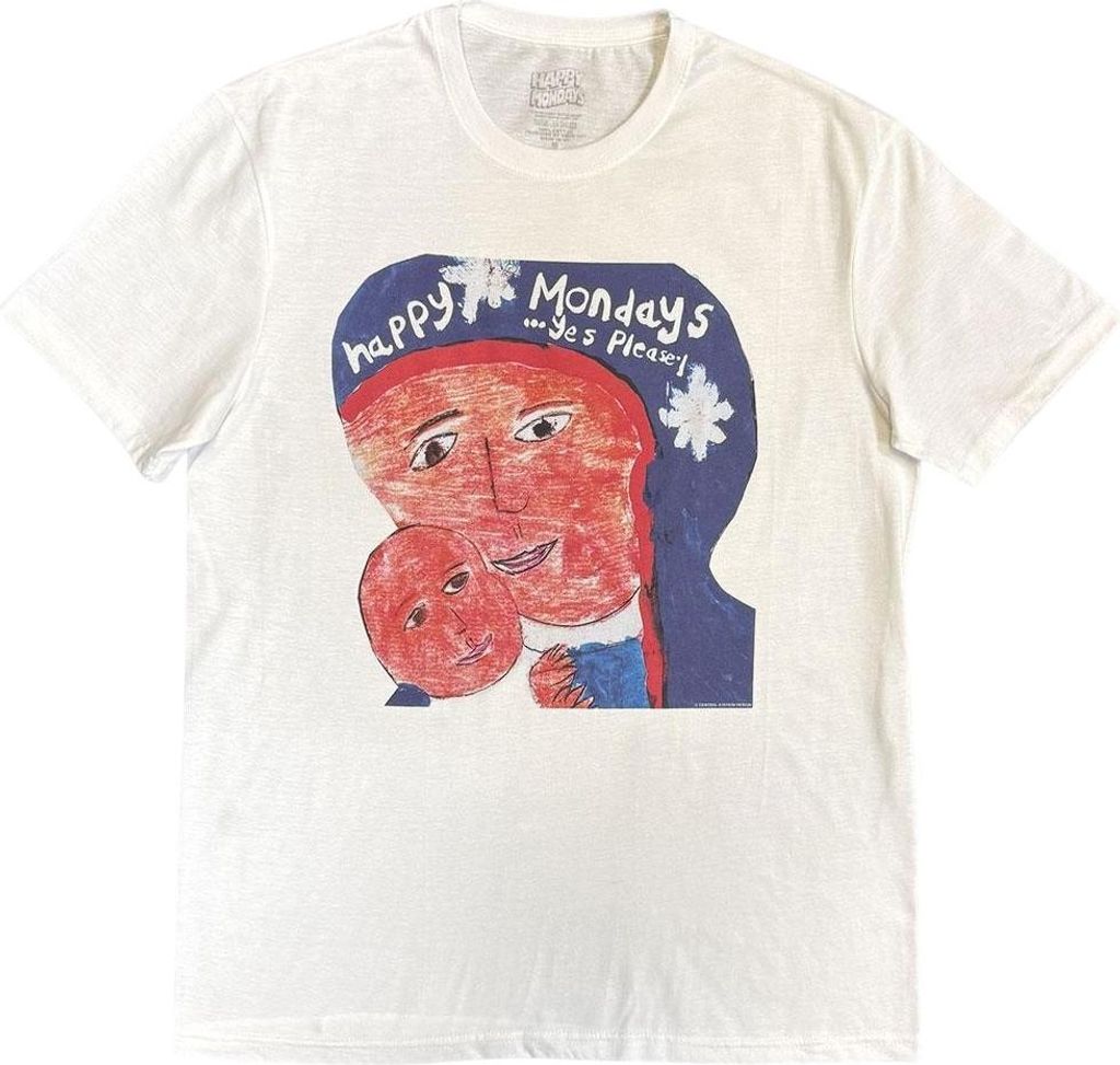 Happy Mondays - "Yes Please" T-Shirt für Herren/Damen Uni RO14760 (S) (Weiß)