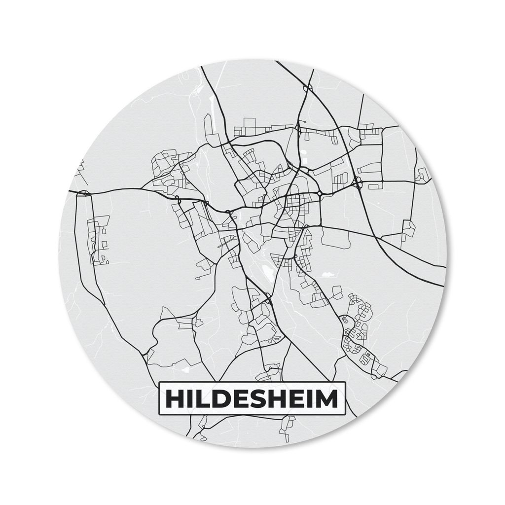 MuchoWow Mauspad Mousepad Hildesheim - Karte - Stadtplan - Deutschland - Karte 40x40 cm - Mousepads - Maus Mat - Pad - Mausunterlage - Schreibtis...