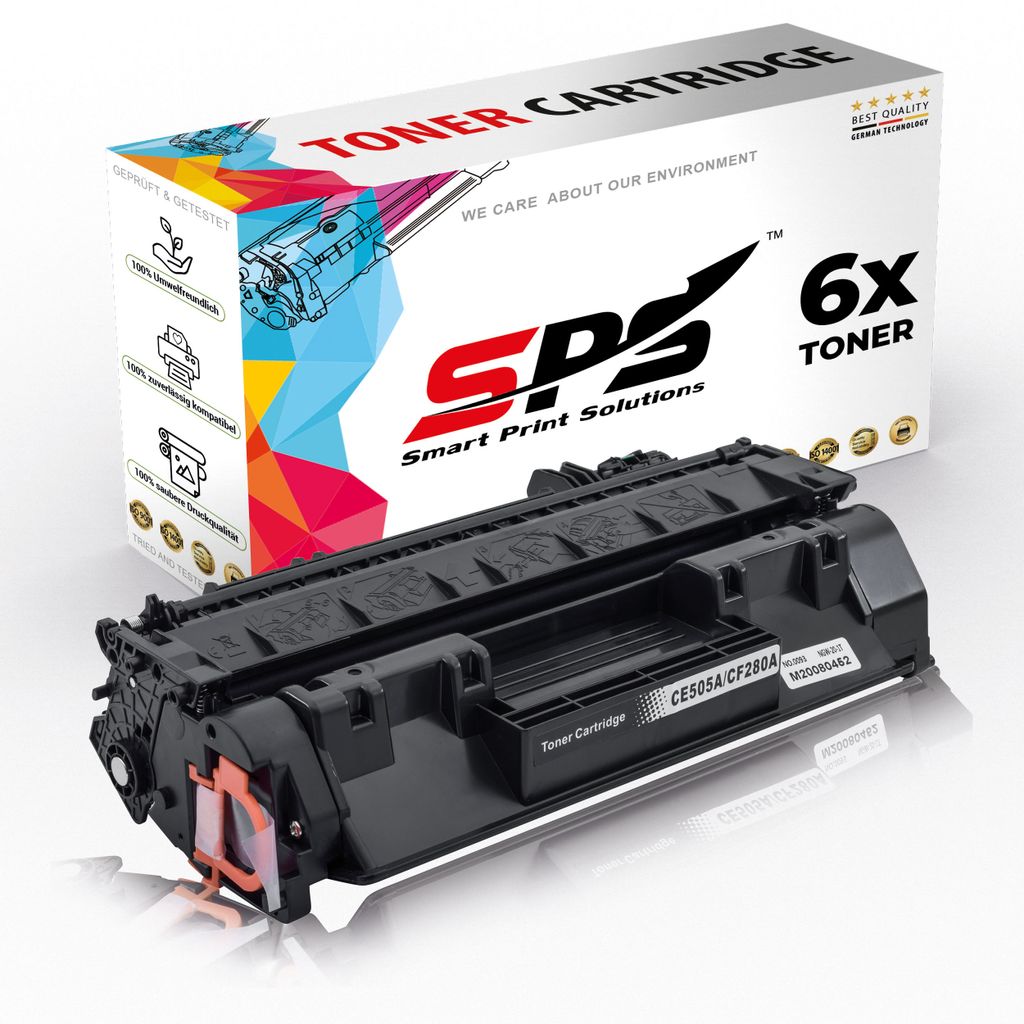 6x Toner 80A CF280A Schwarz Kompatibel für HP Laserjet Pro 400 M401A Drucker