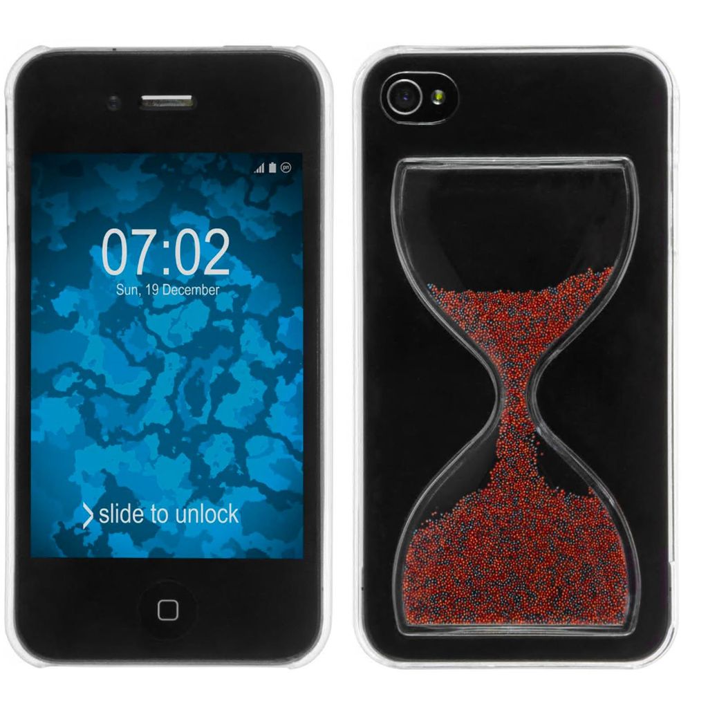 PhoneNatic Case kompatibel mit Apple iPhone 4S - Hülle multicolor Sanduhr Hard-case + 2 Schutzfolien