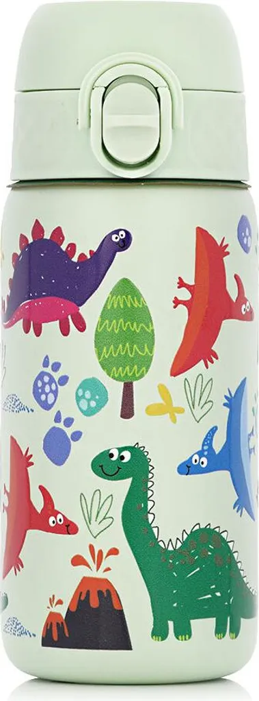 ION8 Gourde Dino 400ml Vert Menthe en Acier Inoxydable pour Enfant