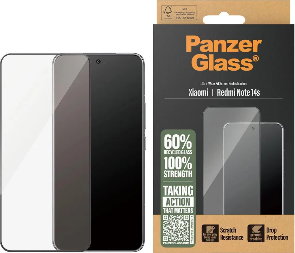 Protéger l'écran Xiaomi Redmi Note 14s avec le verre PanzerGlass