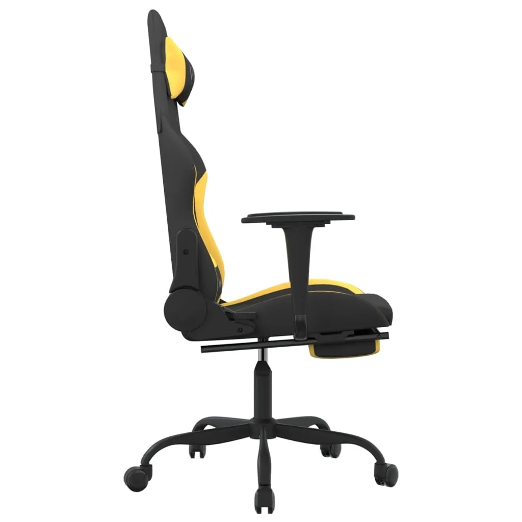 Sedia Gaming The Living Store: Massaggio e Poggiapiedi (Tessuto Giallo) - 5