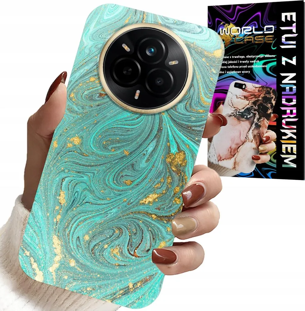 Custodia Realme 14 Pro+ 5G Effetto Marmo + Pellicola Idrogel HD