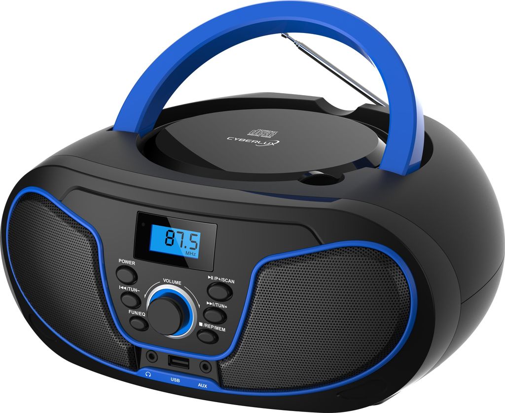 Cyberlux CD-Player Stereoanlage Tragbares Kinder Radio Boombox Blau
