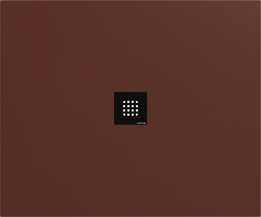 Polysan FLEXIA Gussmarmor-Duschwanne 120x100cm, Verkürzungsmöglichkeit, braun matt