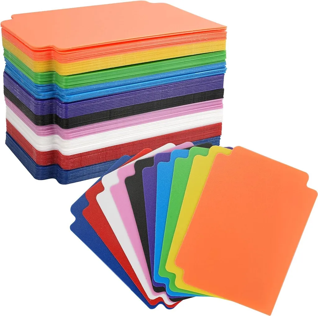 Lot de 100 Intercalaires pour Cartes 10 Couleurs Taille Standard Plastique
