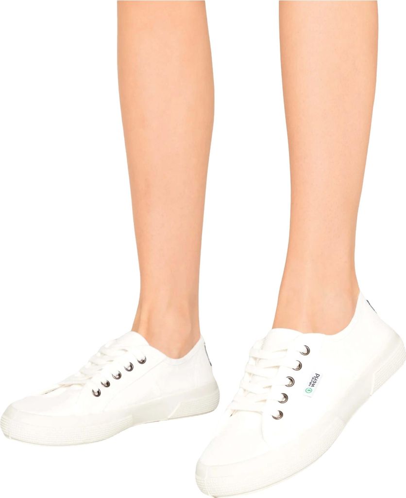 Natural World Blossom Uni Baumwolle Sneaker Weiß (Blanco), Produktbild 
