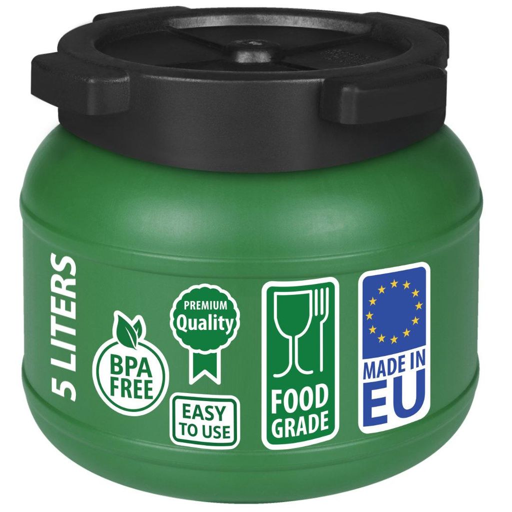 Weithalsfass Futtertonne Fasssilage Regen Fass Gepäcktonne 5 Liter mit Deckel grün
