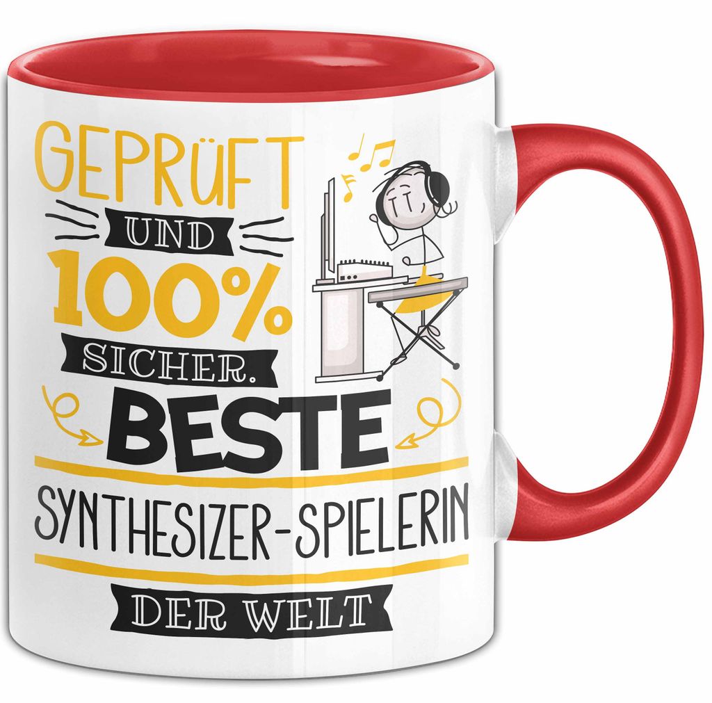 Beste Synthesizer-Spielerin Der Welt Tasse Geschenk für Eine Synthesizer-Spielerin Und Sicher Geschenkidee Geburtstag Weihnachten (Rot)