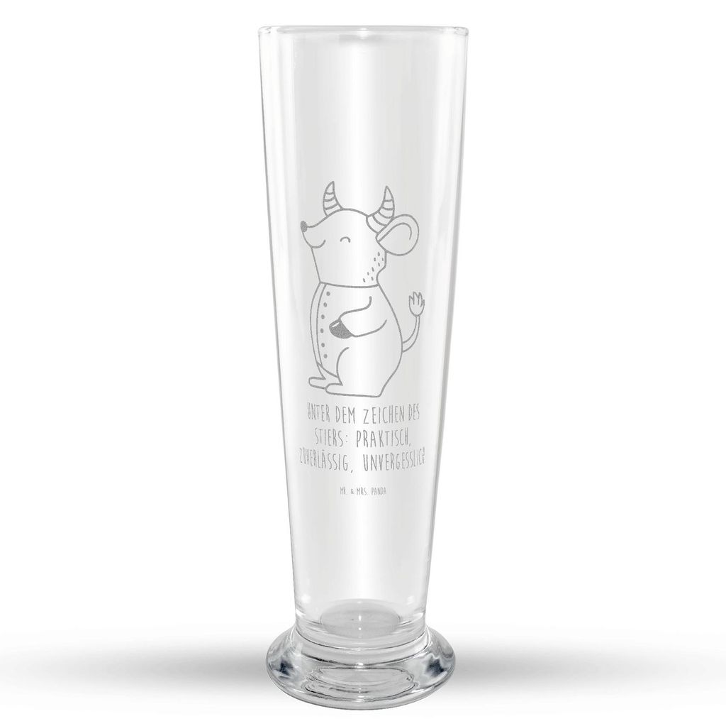 Mr. & Mrs. Panda Weißbierglas Stier Astrologie - Transparent - Geschenk, Sternzeichen, Weizenbier Glas, Horoskop, Bier, Geburtstagsgeschenk, Mr Mr...