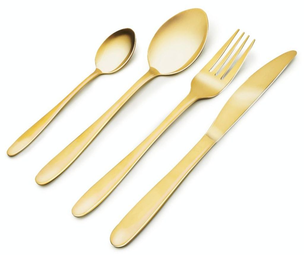 Sada příborů Alpina ED-225464 nerez ocel 16 ks zlatá Obrázek produktu 
