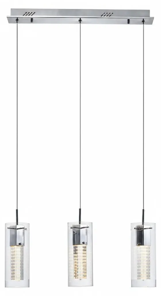 Italux Verizon MD109003-3B Lampe Suspendue Design Noir et Chrome 3 Bras