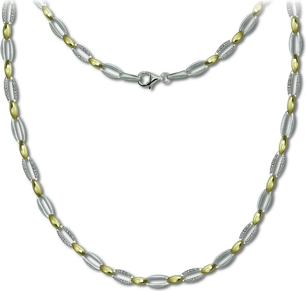 Collier en argent et or blanc pour mariage et soirée chic
