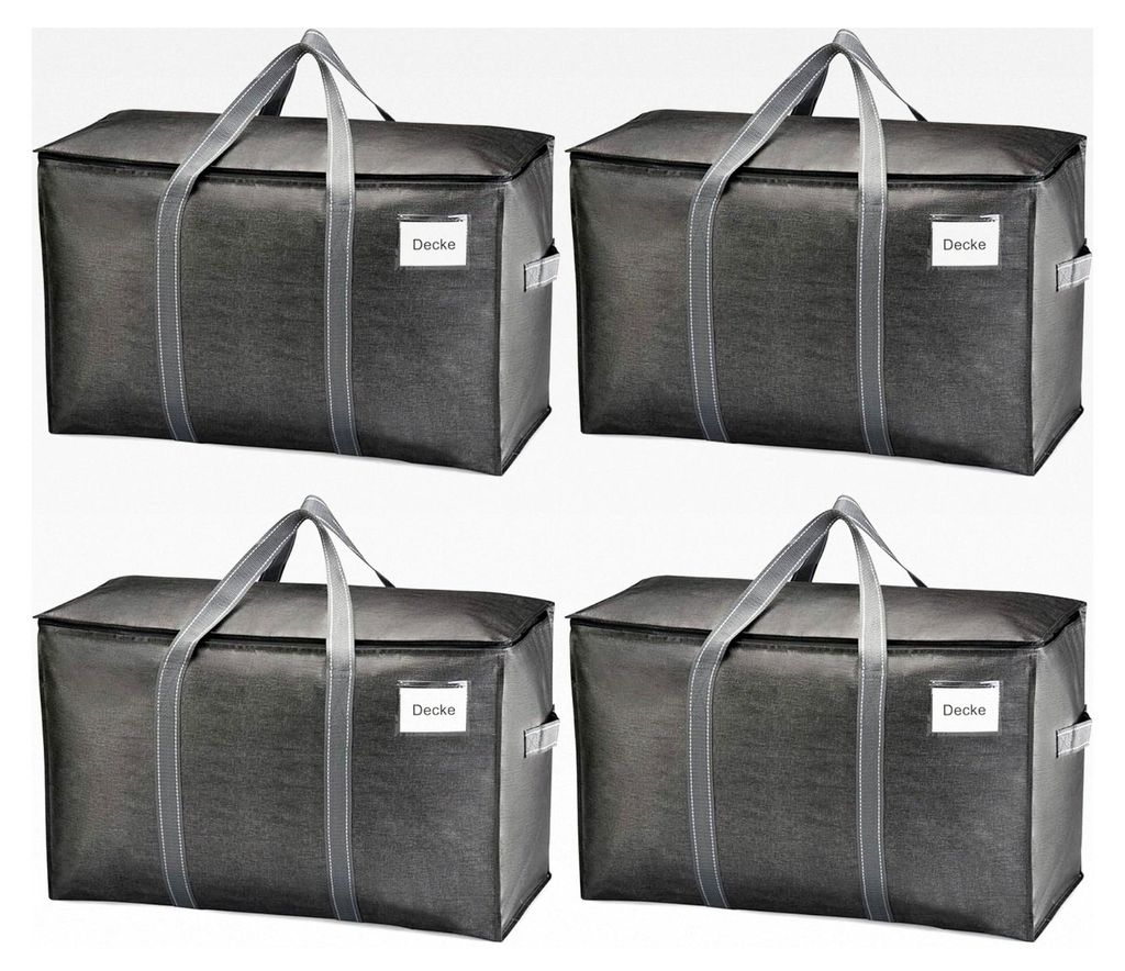 102 Liter große Aufbewahrungstasche, Aufbewahrungsbox mit Deckel, starke Griffe für Umzüge mit Reißverschlüssen, faltbare Kleideraufbewahrung ...