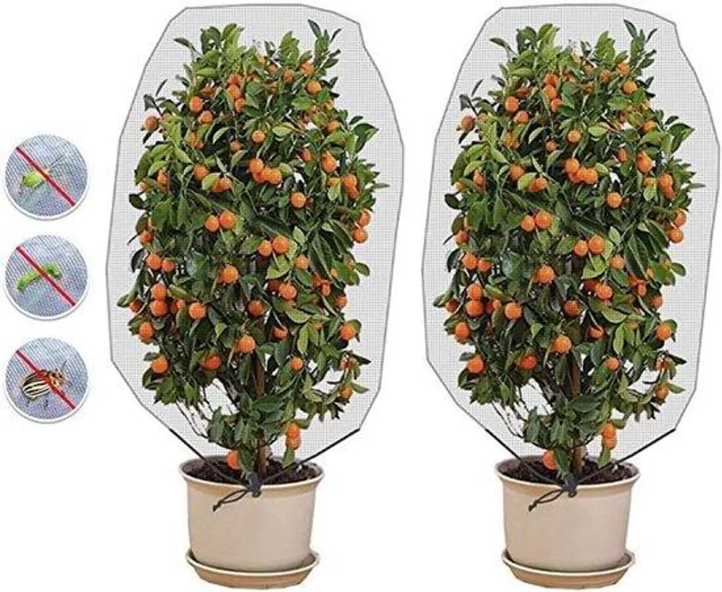 Lot de 2 Filets Anti-Insectes en Coton Tricoté pour Fruits et Légumes