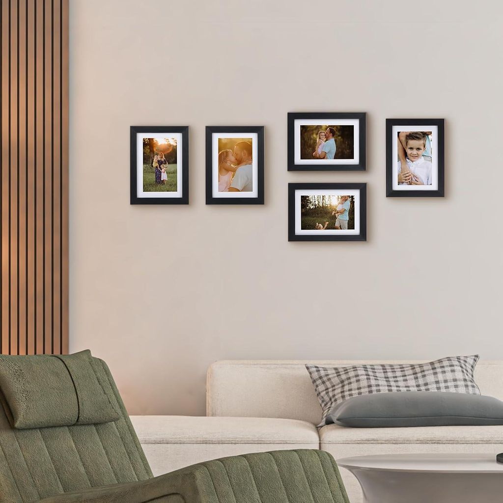 Fotolijstset 10 x 15 cm - Set von 6, Geeignet für Wand und Tisch - Klassisches Schwarzes Rahmen