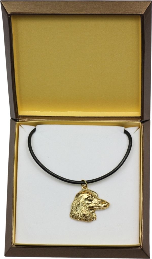 Dachshund Rauhhaar, Dackel, Teckel - Hundehalsband in Geschenkbox, vergoldeter Anhänger für Hundefans, auffälliger Schmuck von Art-Dog