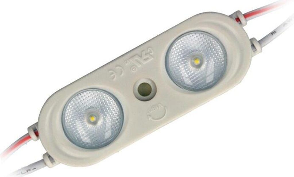 1x 12V DC 2-LED Modul 2W Kaltweiß 190lm SMD 2835 IP65 Wasserdicht 170° Abstrahlwinkel 62*21mm für LED Beleuchtung, DIY, Licht Kette
