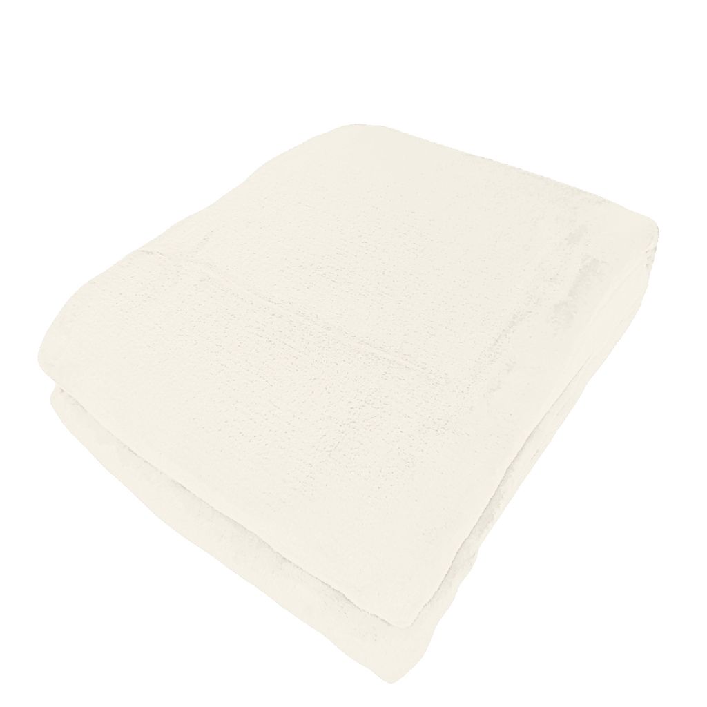 Flanell Wohndecke uni 150 x 200 cm creme uni