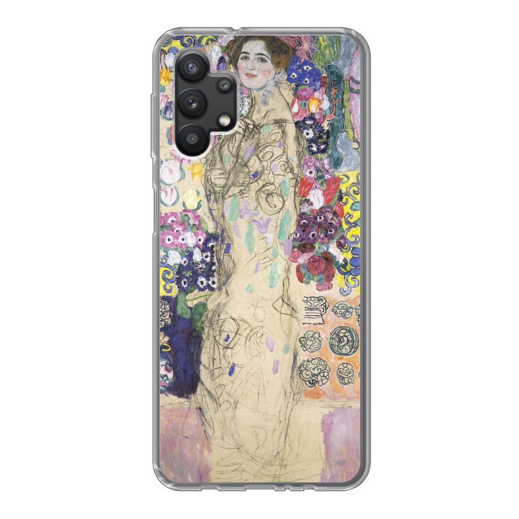 MuchoWow Handyhülle Schutzhülle Hülle für Samsung Galaxy A32 5G Bildnis der Ria Munk III - Gustav Klimt Silikon Softcase Handy Hülle - Softcase