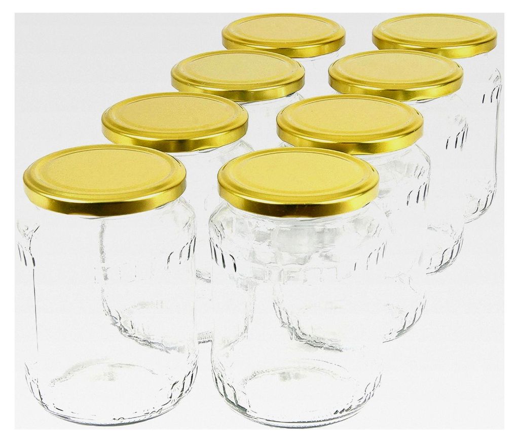 720 ml Einmachgläser mit Deckel in Gold, Vorratsgläser (Menge: 48 Stück)