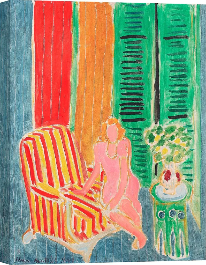 Stampa su Tela Henri Matisse 60x40 cm - Ragazza con Abito Rosa