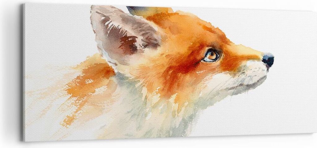 Bild auf Leinwand - Leinwandbild - Fuchs Tier Natur - 100x40cm - Wand Bild - Wanddeko - Wandbilder - Leinwanddruck - Bilder - Kunstdruck - Wanddeko...