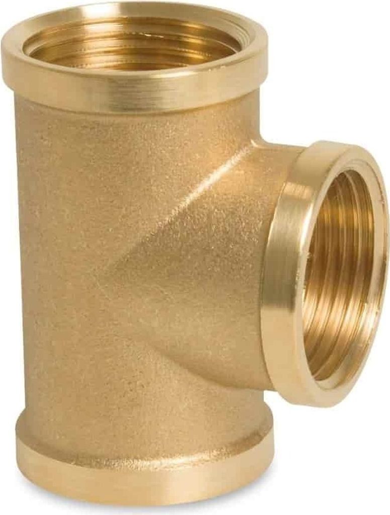 Gewindefitting Messing T-Stück 1 1/2" Innengewinde