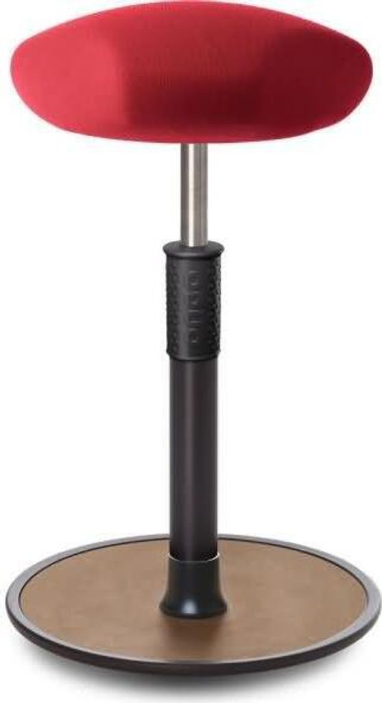 Sitz- Stehhocker Free Tall Triangel Gestrick Rot schwarz /Natur.