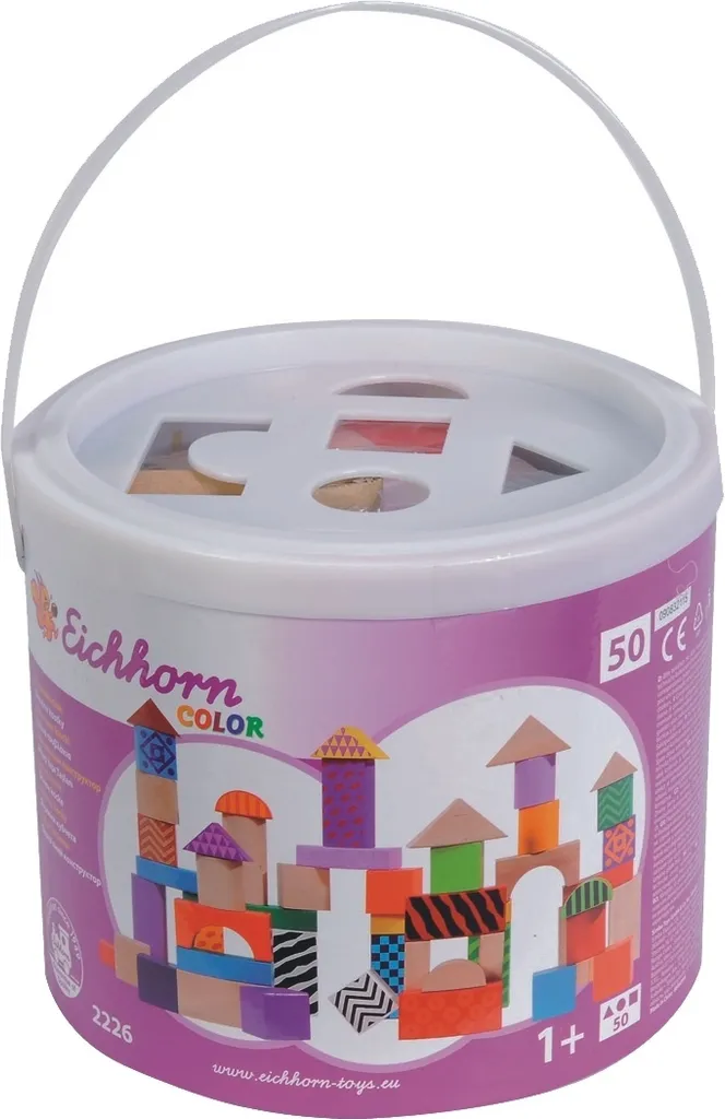 Jeu de Construction Premier Âge en Bois avec 50 Cubes et Formes Variées - 5