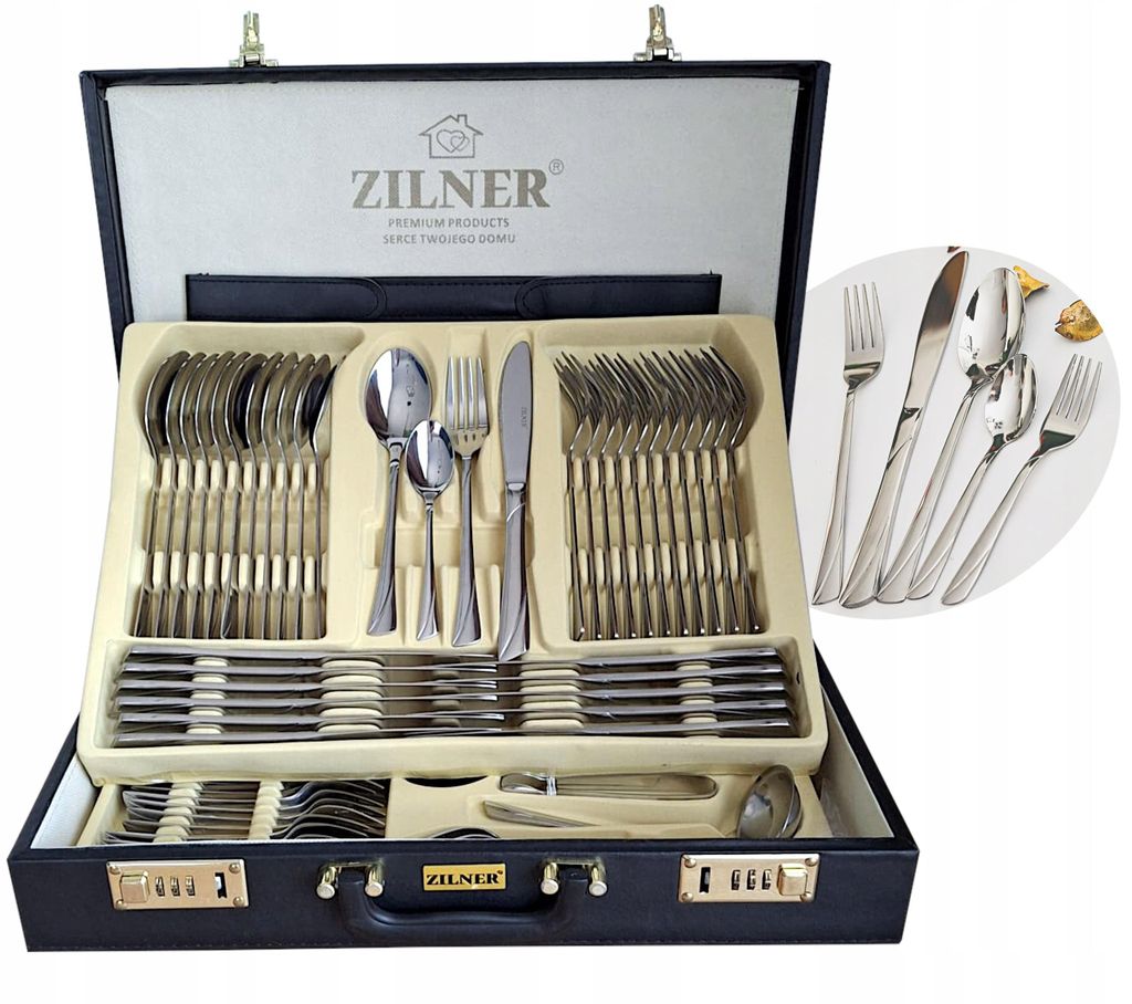 Besteckset Zilner 72-teilig für 12 Personen mit Glanz in Produktbild 
