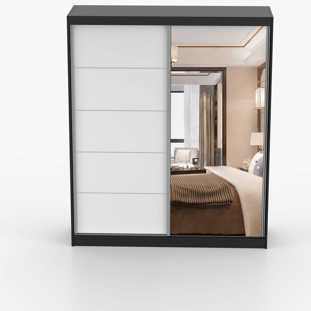Schwebetürenschrank Kleiderschrank Schrank 183 cm Produktbild 8