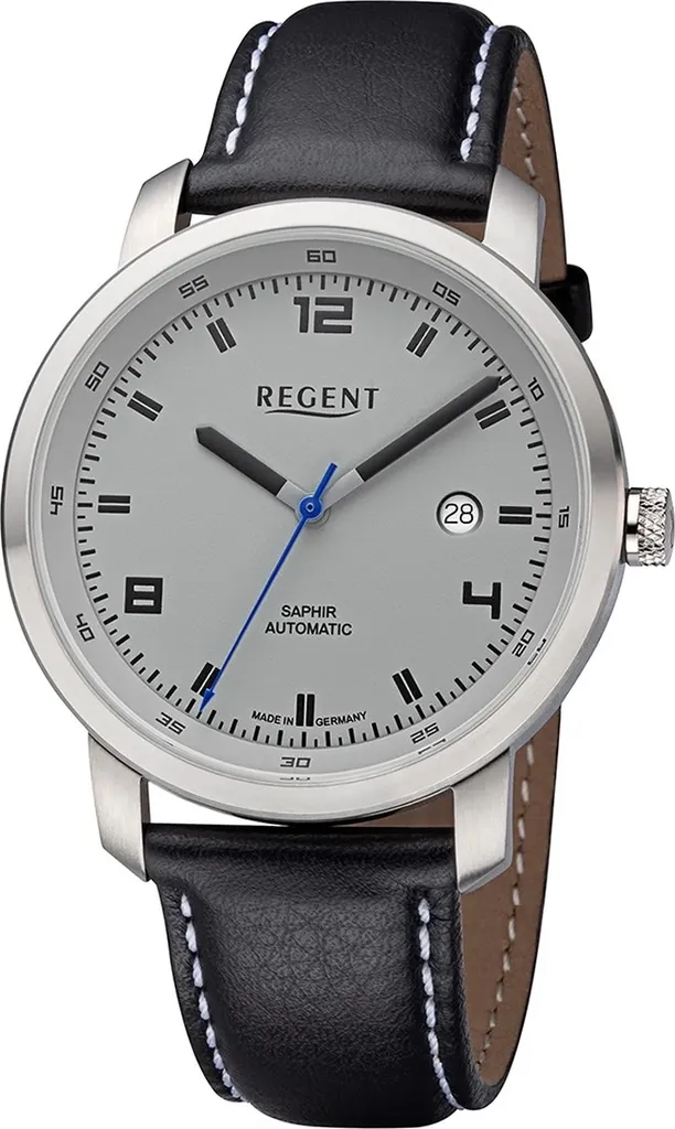 Montre automatique homme Regent cuir noir fini les piles modèle GM-2105