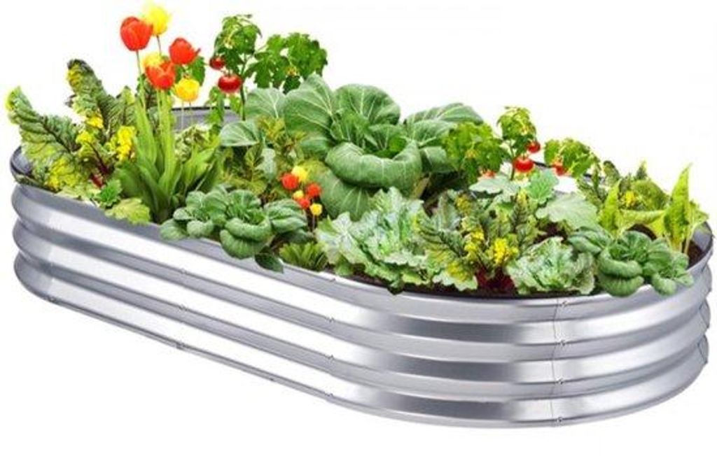 Gartenpflanzentopf - Blumenpflanzschale - Silber - 180x90x30cm - inkl. Zubehör
