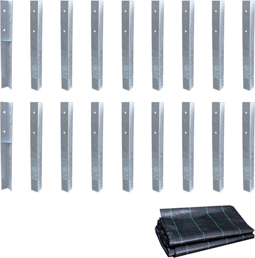 WICKEY Bodenanker Erdanker Winkelanker-Set SolidLock 18 Stk. für Spielturm & Schaukel inkl. Unkrautvlies, Anker, Pfostenanker für Klettergerüst ...