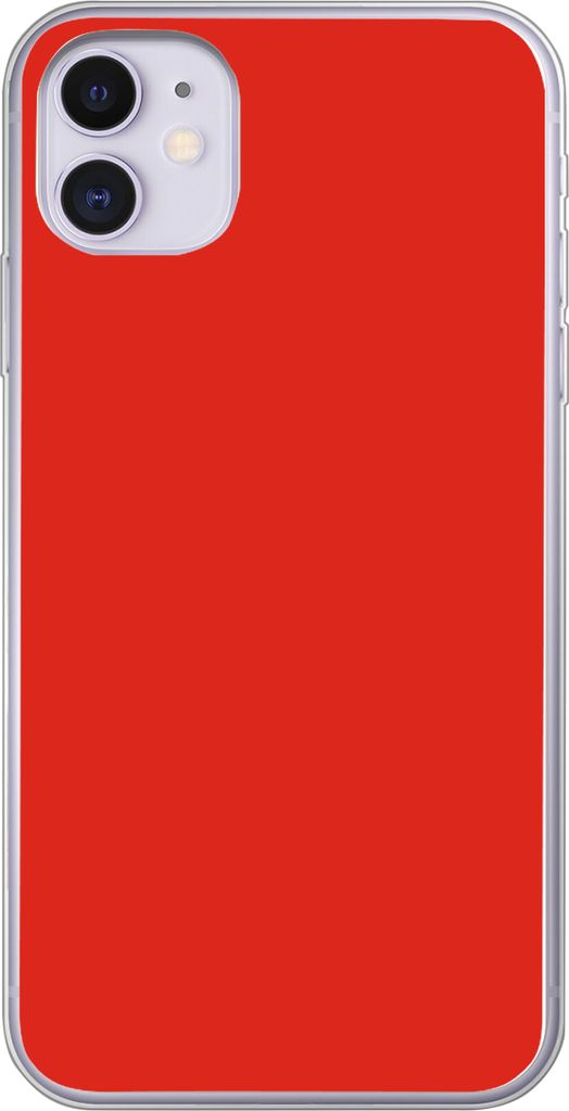 MuchoWow Handyhülle Schutzhülle Hülle für Telefoonhoesje iPhone 11 Rot - Farbe - Einfarbig Silikon Softcase Handy Hülle - Handytasche