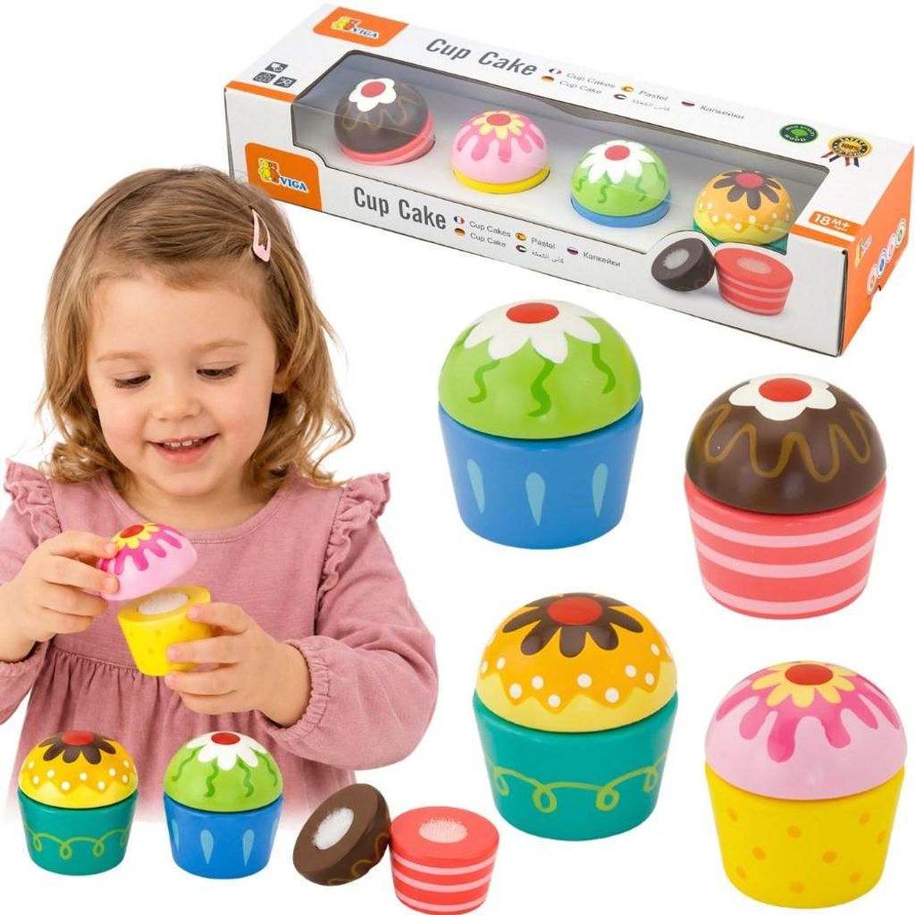 Viga Houten Koekjes Cupcakes 4 St Productafbeelding 