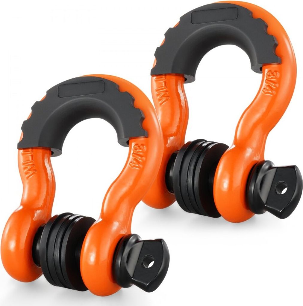 2er-Pack D-Ring-Schäkel 3/4 Zoll mit 7/8 Zoll Schraubstift - hohe Bruchfestigkeit 62832 lbs - Schwerlast Zubehör für Hebe- und Festmontage